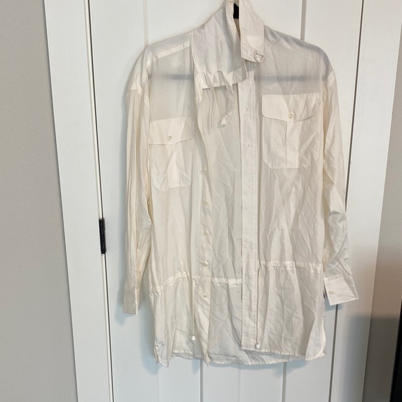 Ralph Lauren Women's Cream Button-Up Shirt Jacket - Picture 1 of 8